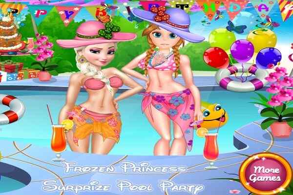 Frozen Princess Surprize Pool Party games