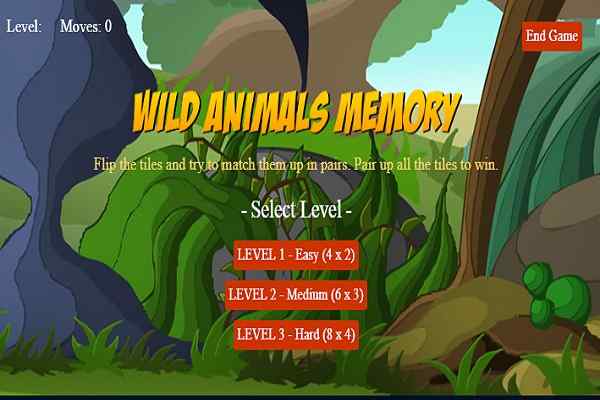 Wild Animals Memory games