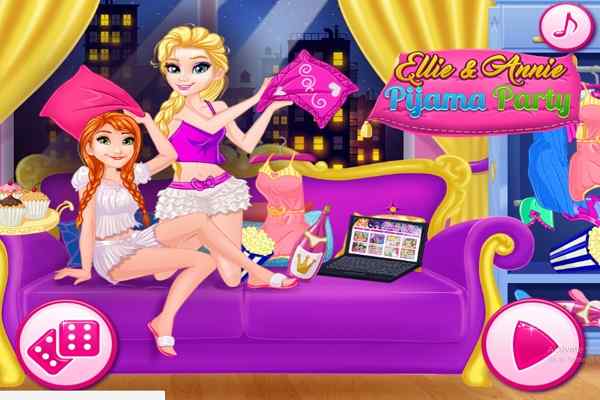 Ellie and Annie Pijama Party games