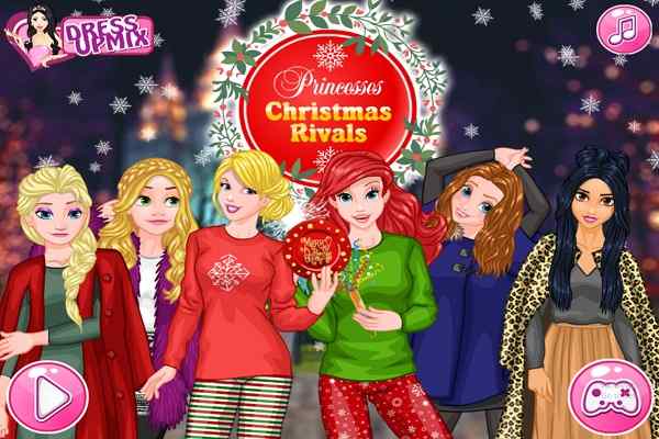 Play Online Princesses Christmas Rivals Game