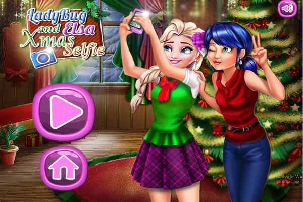 Ladybug And Elsa Xmas Selfie games
