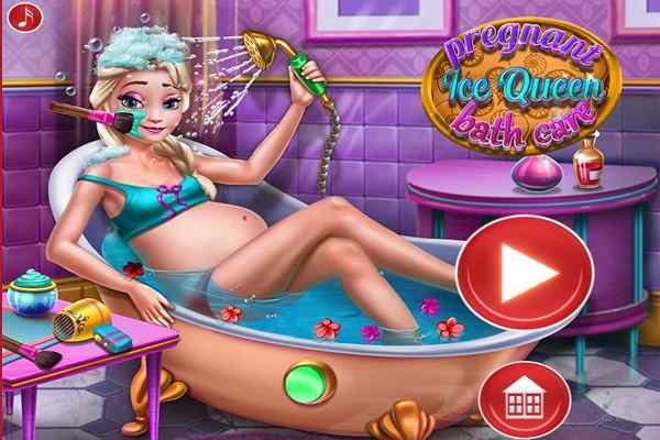 Pregnant Ice Queen Bath Care games