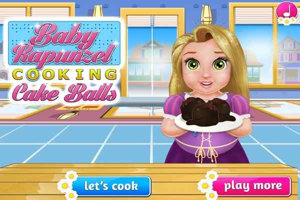 Baby Rapunzel cooking Cake Balls games